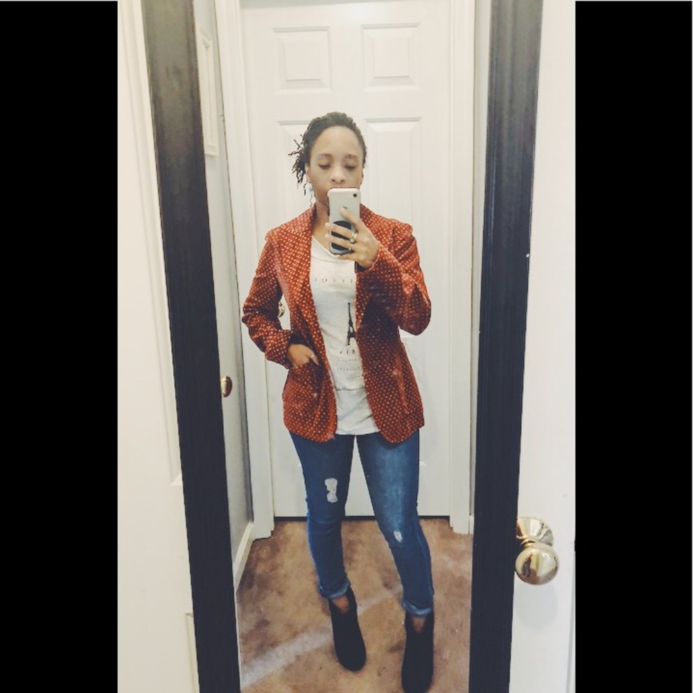Marc Jacobs red velvet blazer